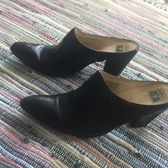 EUC Black FRYE Phoenix Western Stack Heel Mule 7.5 - Picture 7 of 8